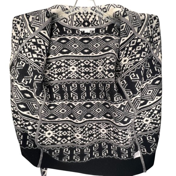 Veronica Beard Wool Sweater Jacket Shawl Collar Belt Aztec Tribal Jacquard Large - Picture 10 of 16